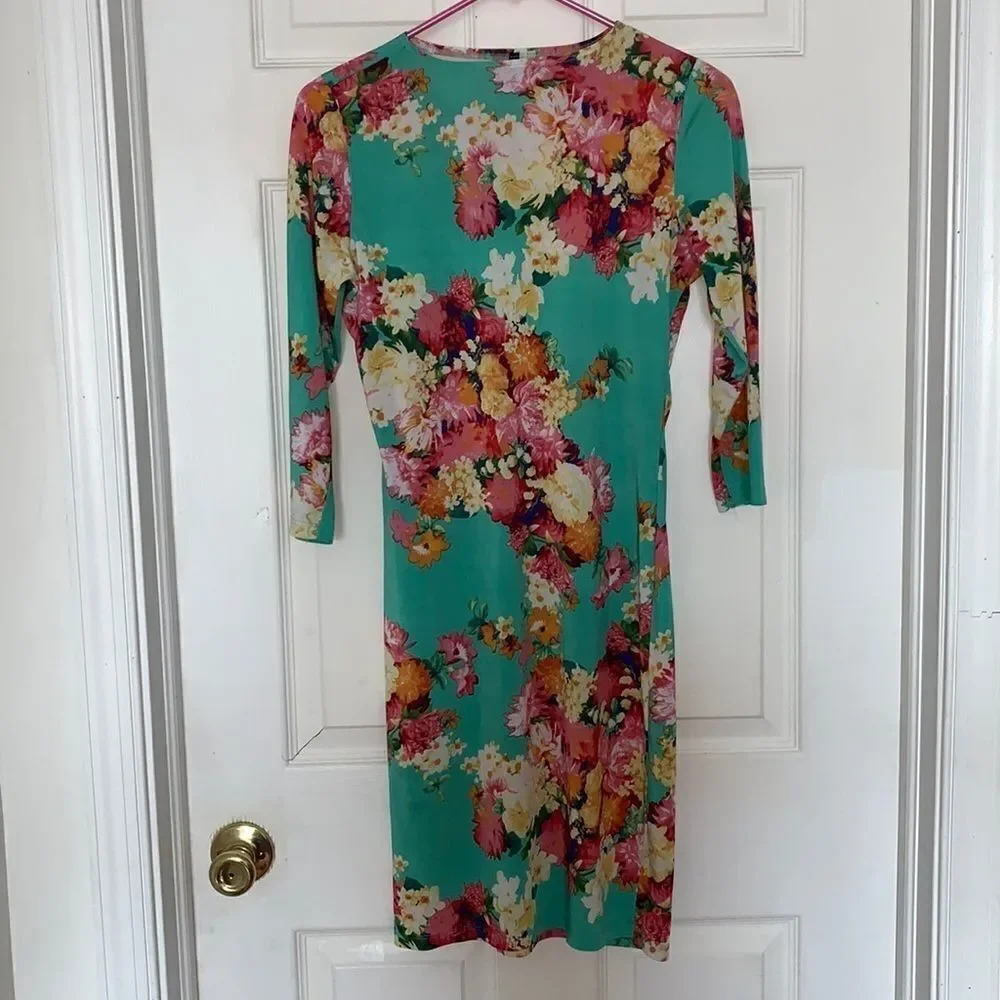 Green floral dress